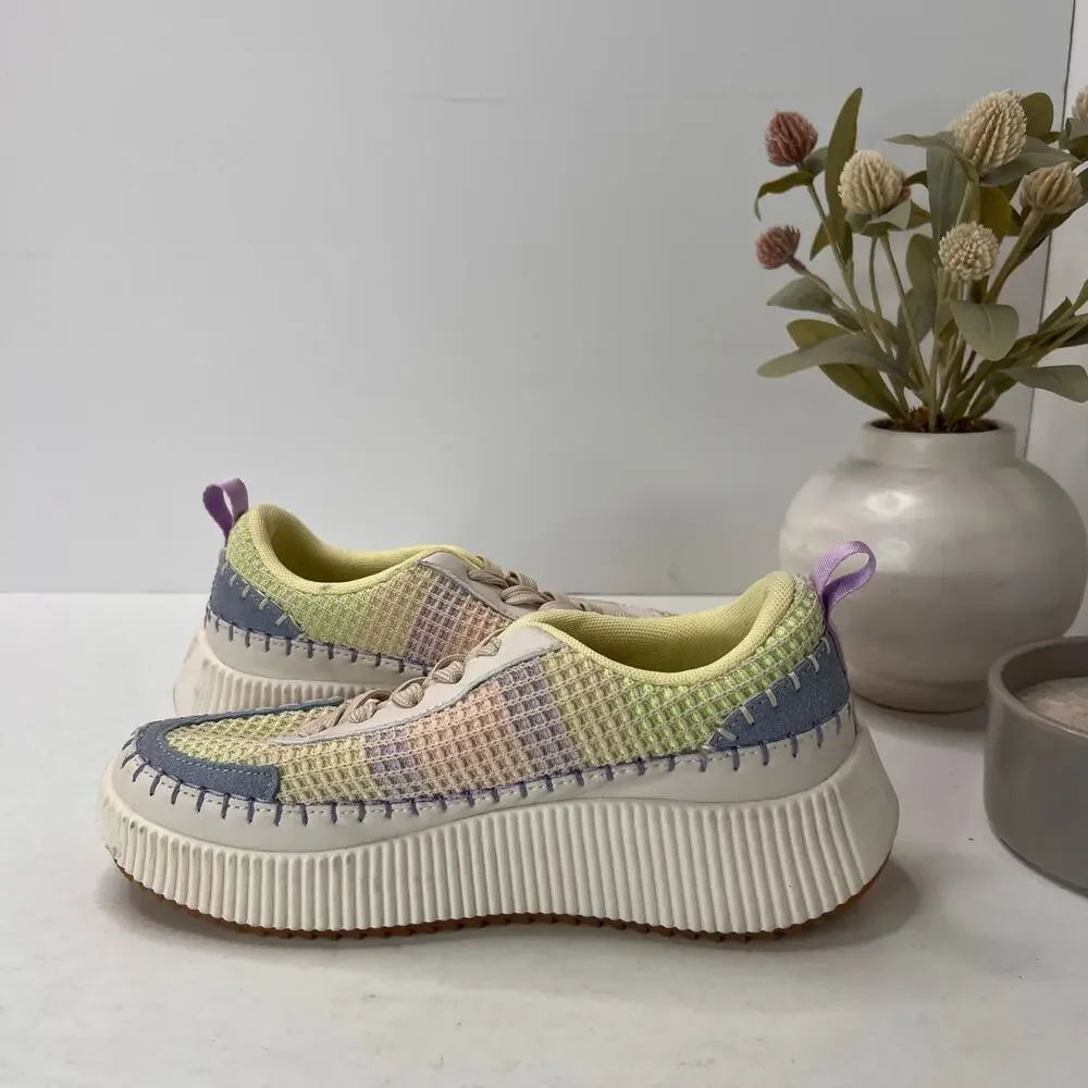 Nicole Miller Brita Platform Lace up Sneakers Multicolored Women 7.5 Light wear